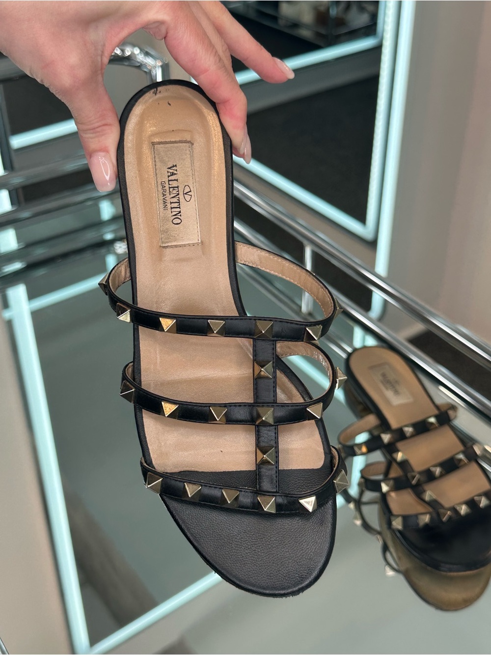 Valentino Rock-stud Slide Sandals
